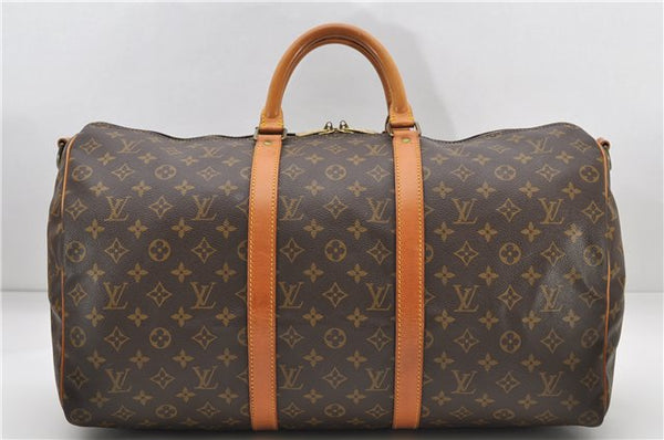 Auth Louis Vuitton Monogram Keepall Bandouliere 50 Boston Bag M41416 LV 8002D