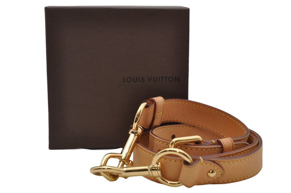 Authentic Louis Vuitton Leather Shoulder Strap Beige 35.0-39.0" LV Box 8006D
