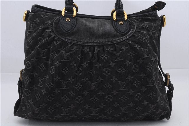 Auth Louis Vuitton Monogram Denim Neo Cabby Shoulder Hand Bag M95352 Black 8008D