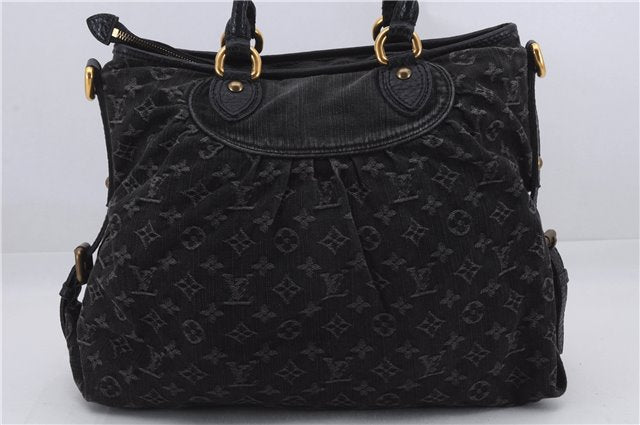 Auth Louis Vuitton Monogram Denim Neo Cabby Shoulder Hand Bag M95352 Black 8008D