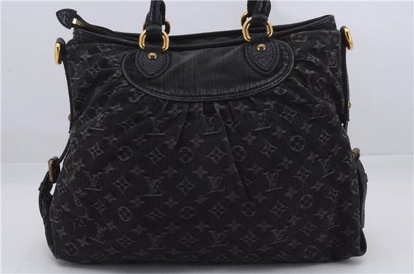Auth Louis Vuitton Monogram Denim Neo Cabby Shoulder Hand Bag M95352 Black 8008D