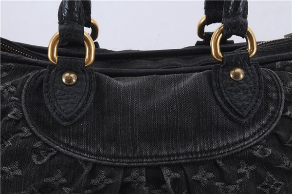 Auth Louis Vuitton Monogram Denim Neo Cabby Shoulder Hand Bag M95352 Black 8008D