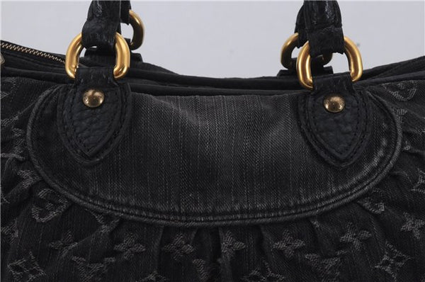 Auth Louis Vuitton Monogram Denim Neo Cabby Shoulder Hand Bag M95352 Black 8008D