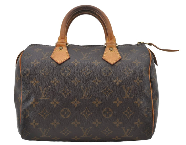 Authentic Louis Vuitton Monogram Speedy 25 Boston Hand Bag M41528 LV 8009E