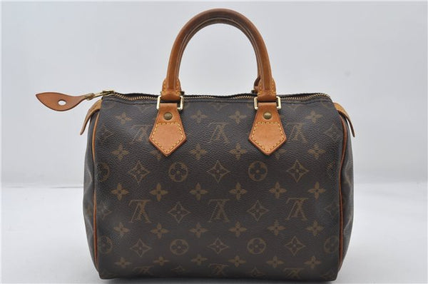 Authentic Louis Vuitton Monogram Speedy 25 Boston Hand Bag M41528 LV 8009E