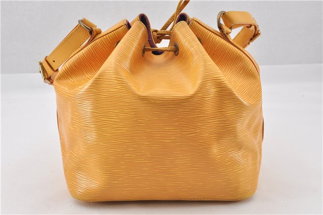 Authentic Louis Vuitton Epi Petit Noe Drawstring Bag Yellow M44109 LV 8009F