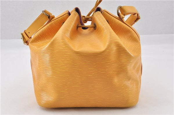 Authentic Louis Vuitton Epi Petit Noe Drawstring Bag Yellow M44109 LV 8009F