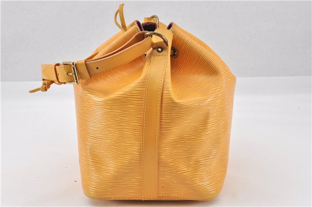 Authentic Louis Vuitton Epi Petit Noe Drawstring Bag Yellow M44109 LV 8009F