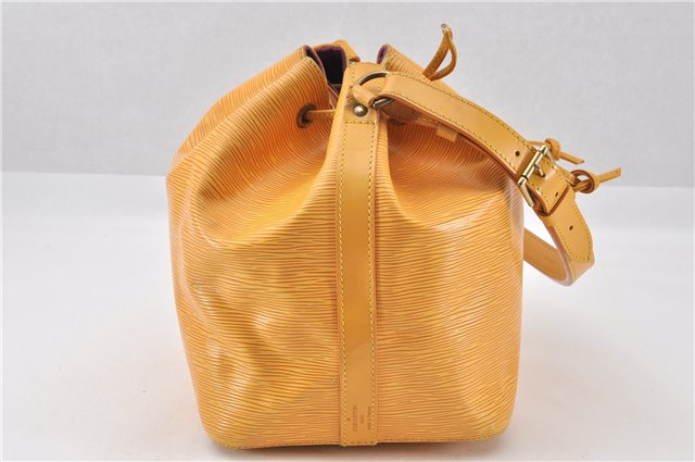 Authentic Louis Vuitton Epi Petit Noe Drawstring Bag Yellow M44109 LV 8009F