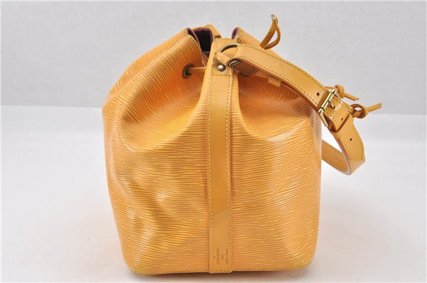 Authentic Louis Vuitton Epi Petit Noe Drawstring Bag Yellow M44109 LV 8009F
