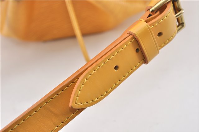 Authentic Louis Vuitton Epi Petit Noe Drawstring Bag Yellow M44109 LV 8009F