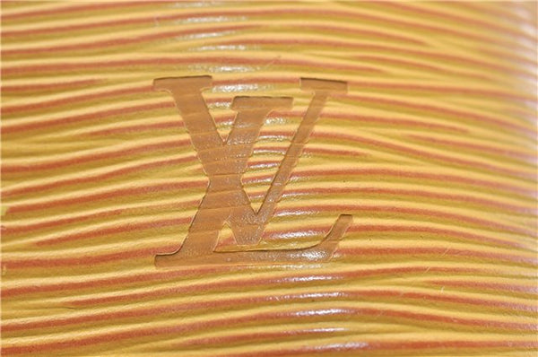 Authentic Louis Vuitton Epi Petit Noe Drawstring Bag Yellow M44109 LV 8009F