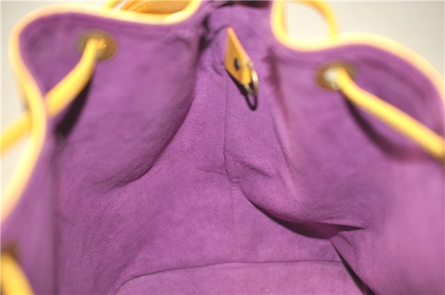 Authentic Louis Vuitton Epi Petit Noe Drawstring Bag Yellow M44109 LV 8009F