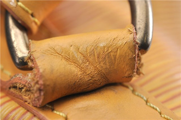 Authentic Louis Vuitton Epi Petit Noe Drawstring Bag Yellow M44109 LV 8009F