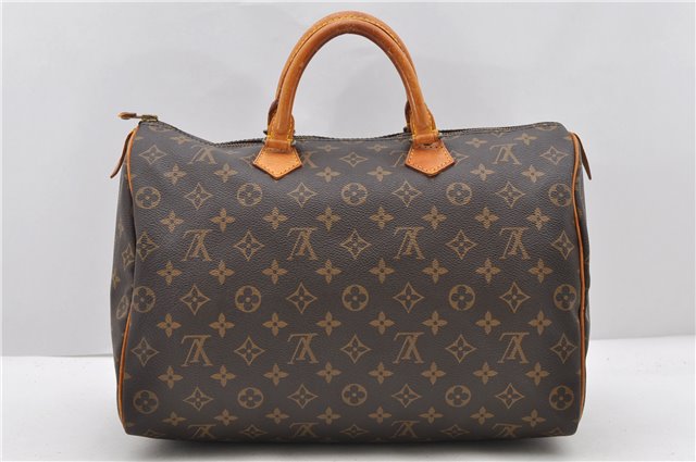 Authentic LOUIS VUITTON Monogram Speedy 35 Hand Bag M41524 LV 8014C