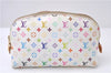 Auth Louis Vuitton Monogram Multicolor Pochette Cosmetic Pouch White LV 8016D