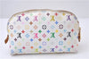 Auth Louis Vuitton Monogram Multicolor Pochette Cosmetic Pouch White LV 8016D