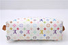 Auth Louis Vuitton Monogram Multicolor Pochette Cosmetic Pouch White LV 8016D