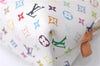 Auth Louis Vuitton Monogram Multicolor Pochette Cosmetic Pouch White LV 8016D
