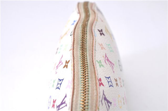 Auth Louis Vuitton Monogram Multicolor Pochette Cosmetic Pouch White LV 8016D