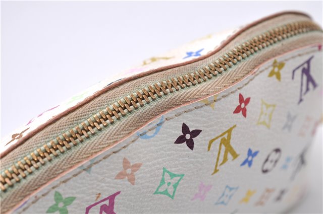 Auth Louis Vuitton Monogram Multicolor Pochette Cosmetic Pouch White LV 8016D