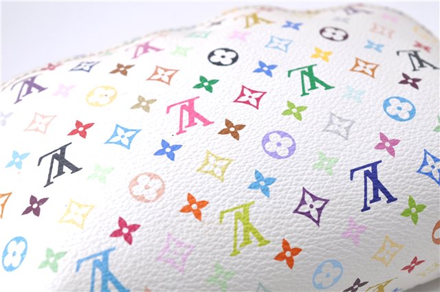Auth Louis Vuitton Monogram Multicolor Pochette Cosmetic Pouch White LV 8016D