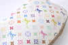 Auth Louis Vuitton Monogram Multicolor Pochette Cosmetic Pouch White LV 8016D