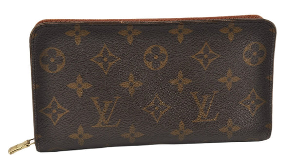 Authentic Louis Vuitton Monogram Porte Monnaie Zip Long Wallet M61727 LV 8017F