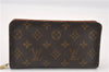 Authentic Louis Vuitton Monogram Porte Monnaie Zip Long Wallet M61727 LV 8017F