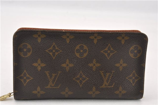Authentic Louis Vuitton Monogram Porte Monnaie Zip Long Wallet M61727 LV 8017F