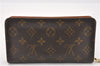 Authentic Louis Vuitton Monogram Porte Monnaie Zip Long Wallet M61727 LV 8017F