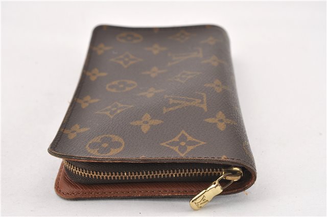 Authentic Louis Vuitton Monogram Porte Monnaie Zip Long Wallet M61727 LV 8017F