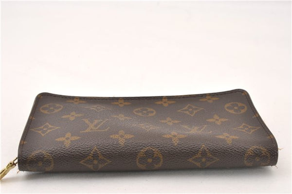 Authentic Louis Vuitton Monogram Porte Monnaie Zip Long Wallet M61727 LV 8017F