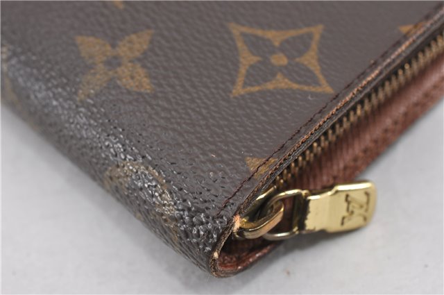 Authentic Louis Vuitton Monogram Porte Monnaie Zip Long Wallet M61727 LV 8017F