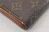 Authentic Louis Vuitton Monogram Porte Monnaie Zip Long Wallet M61727 LV 8017F