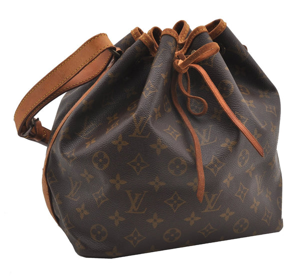 Authentic Louis Vuitton Monogram Petit Noe M42226 Shoulder Drawstring Bag 8018F