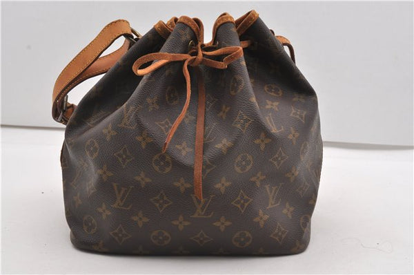 Authentic Louis Vuitton Monogram Petit Noe M42226 Shoulder Drawstring Bag 8018F