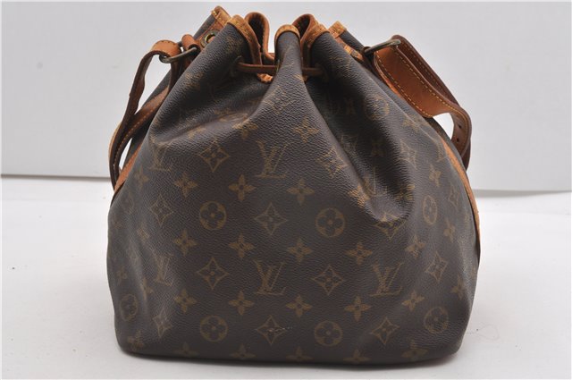 Authentic Louis Vuitton Monogram Petit Noe M42226 Shoulder Drawstring Bag 8018F