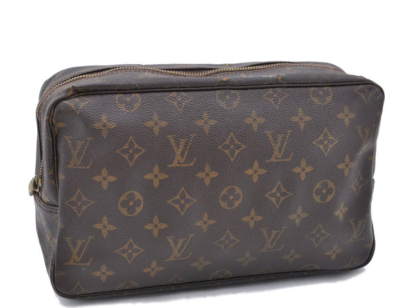 Auth LOUIS VUITTON Monogram Trousse Toilette 28 Clutch Hand Bag M47522 LV 8022C