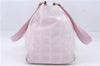 Authentic CHANEL New Travel Line Shoulder Hand Bag Nylon Leather Pink 8023D