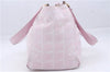 Authentic CHANEL New Travel Line Shoulder Hand Bag Nylon Leather Pink 8023D