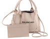 Authentic BALENCIAGA Navy Caba XS 2Way Hand Bag Leather 390346 Beige 8023E