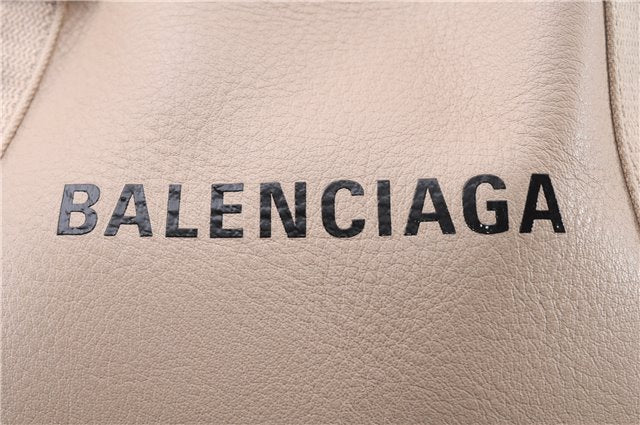 Authentic BALENCIAGA Navy Caba XS 2Way Hand Bag Leather 390346 Beige 8023E