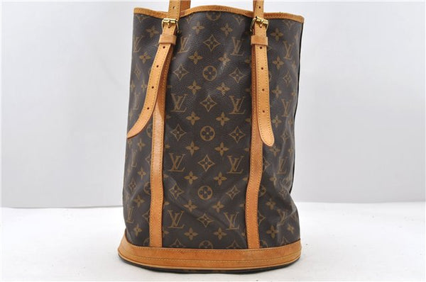 Authentic LOUIS VUITTON Monogram Bucket GM Shoulder Bag M42236 LV Junk 8027C