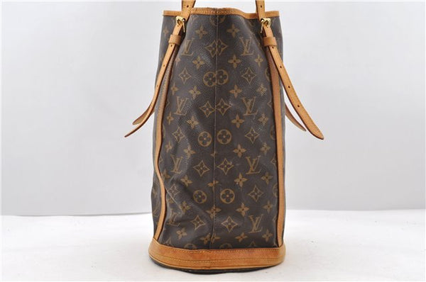 Authentic LOUIS VUITTON Monogram Bucket GM Shoulder Bag M42236 LV Junk 8027C