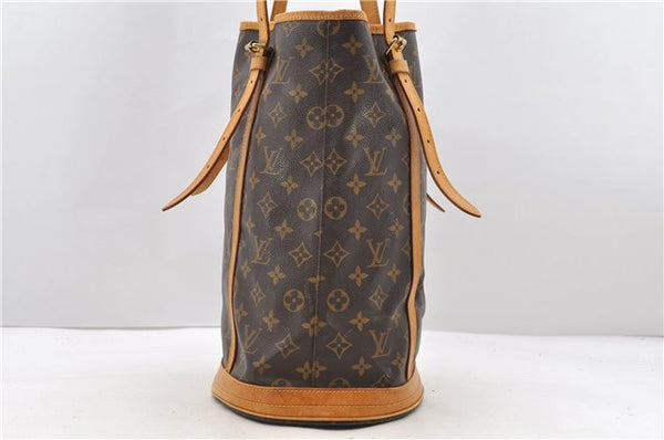 Authentic LOUIS VUITTON Monogram Bucket GM Shoulder Bag M42236 LV Junk 8027C