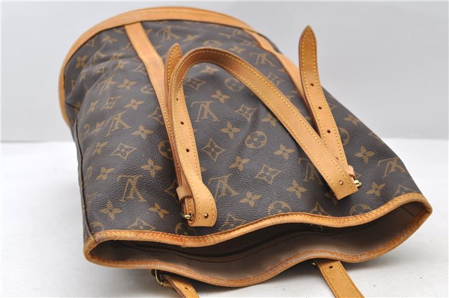 Authentic LOUIS VUITTON Monogram Bucket GM Shoulder Bag M42236 LV Junk 8027C