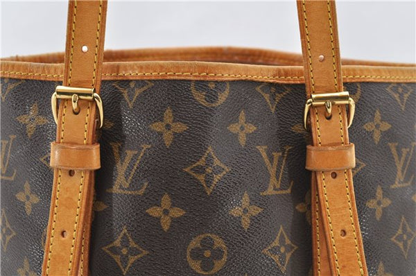 Authentic LOUIS VUITTON Monogram Bucket GM Shoulder Bag M42236 LV Junk 8027C