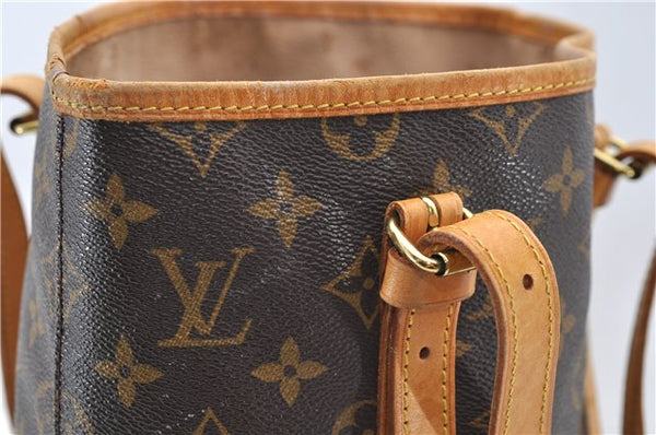 Authentic LOUIS VUITTON Monogram Bucket GM Shoulder Bag M42236 LV Junk 8027C