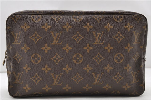 Auth LOUIS VUITTON Monogram Trousse Toilette 28 Clutch Hand Bag M47522 LV 8031C